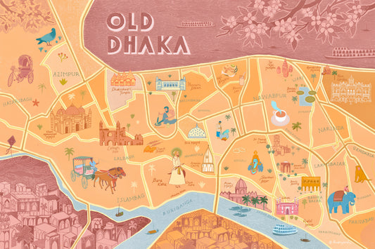 Illustrated Map of Old Dhaka
