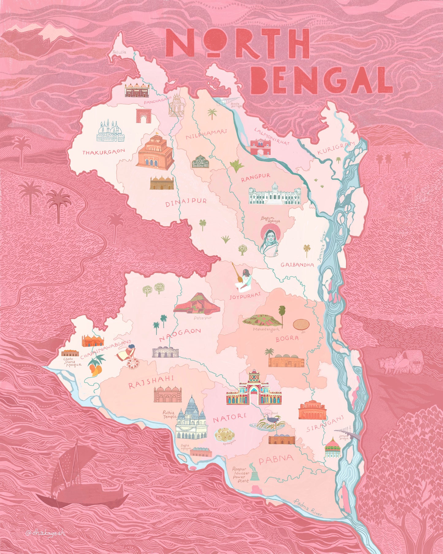 Illustrated Map of North Bengal