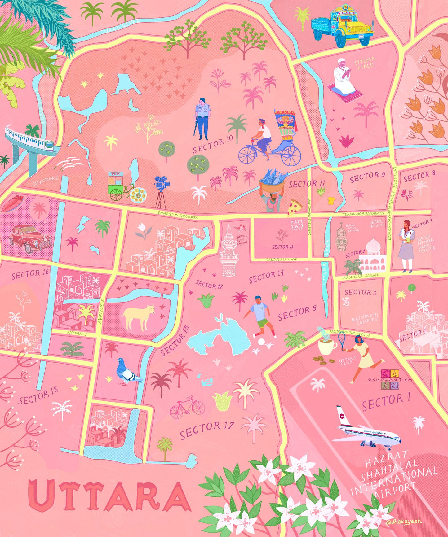 Illustrated Map of Uttara