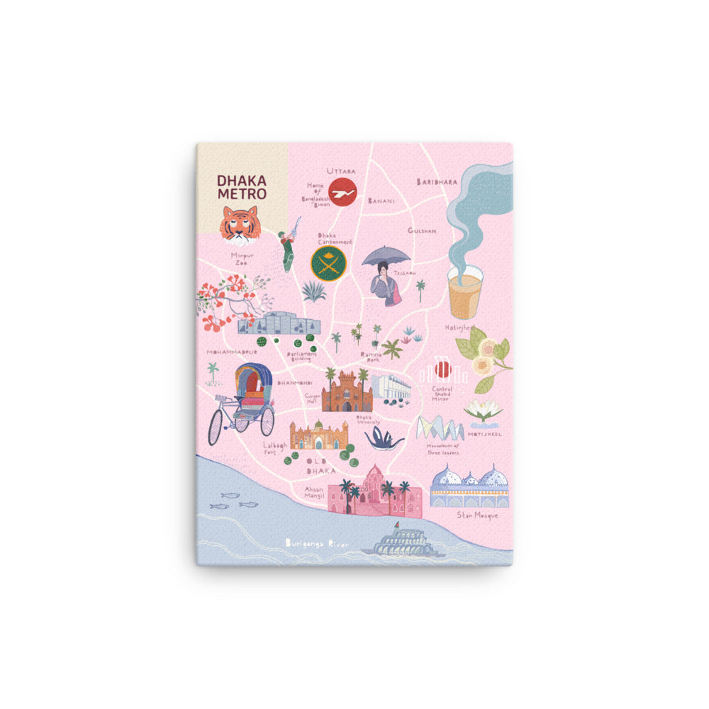 Illustrated Map of Dhaka
