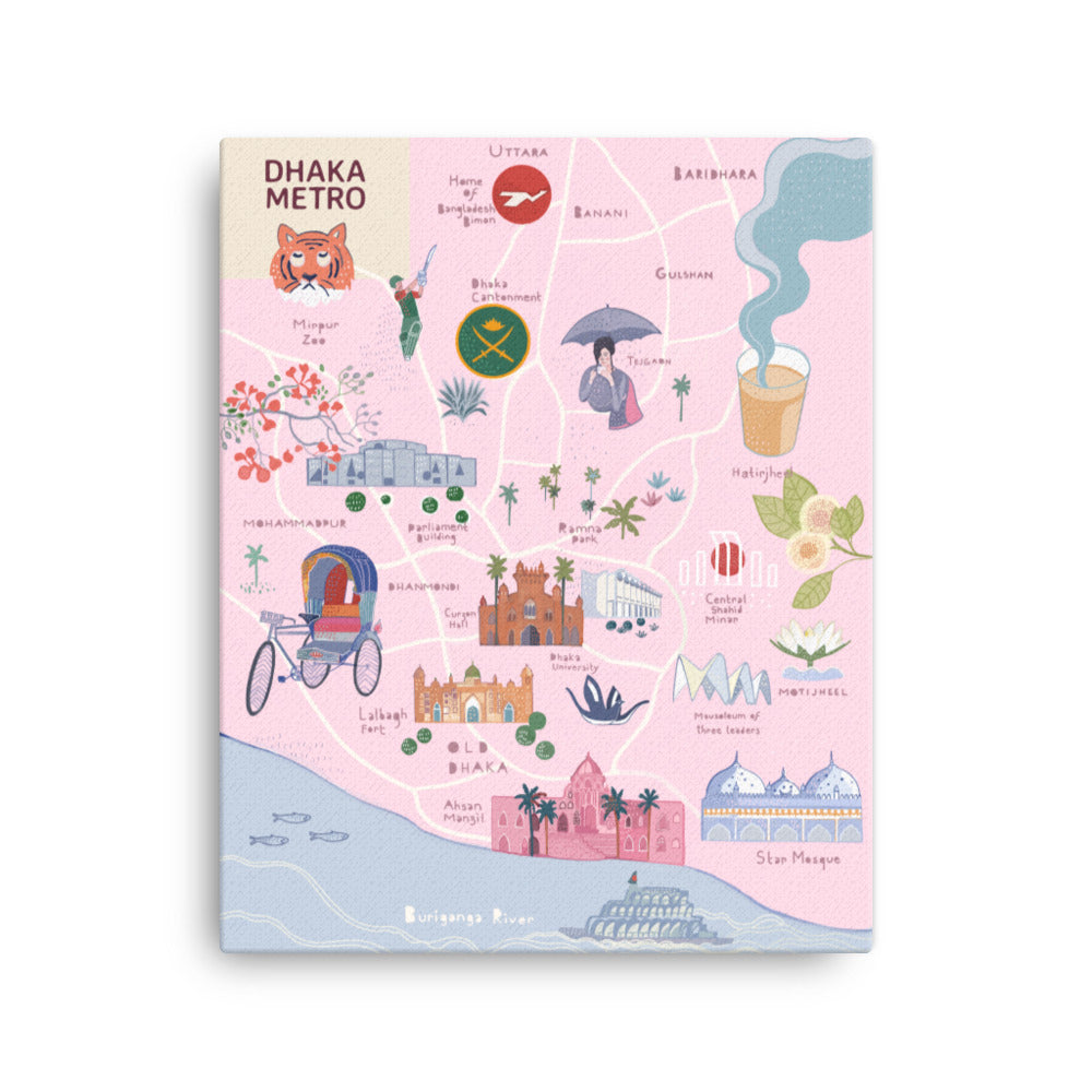 Illustrated Map of Dhaka