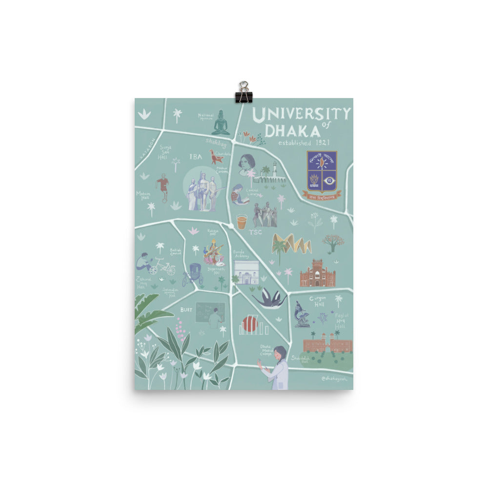 Illustrated Map of Dhaka University