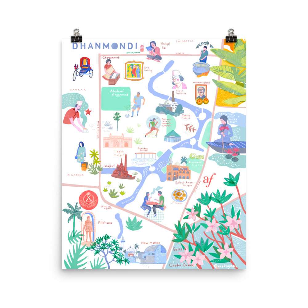 Illustrated Map of Dhanmondi