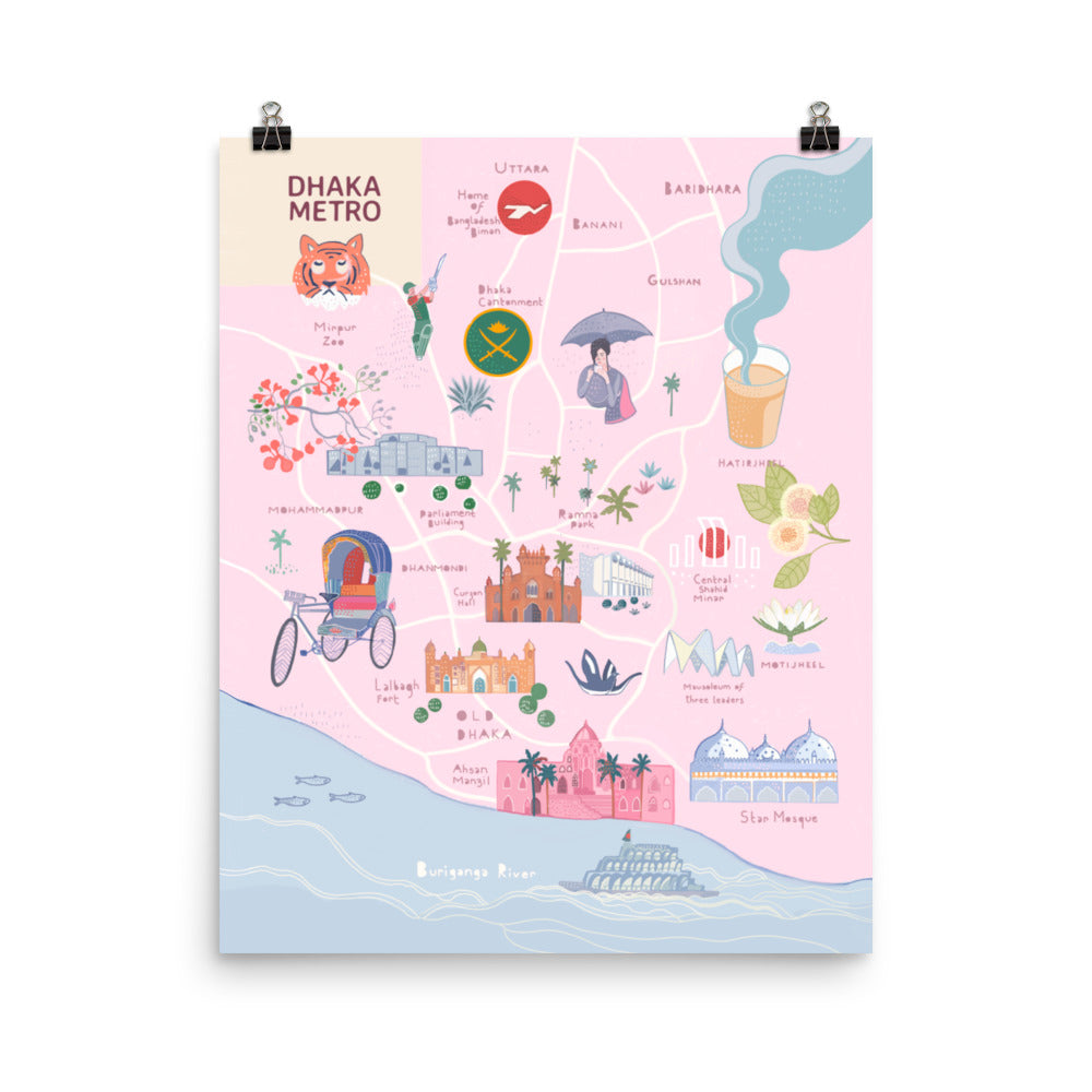 Illustrated Map of Dhaka