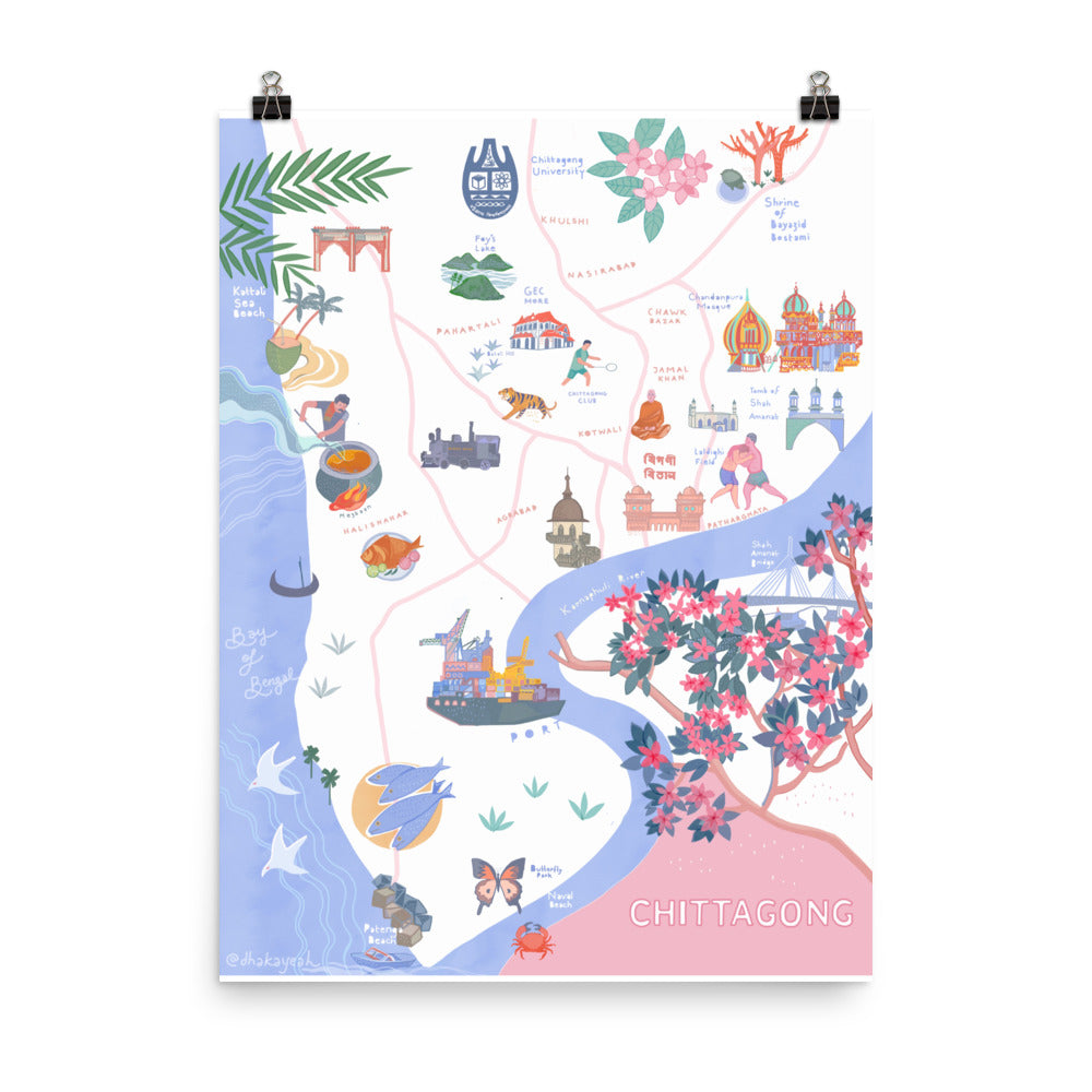 Illustrated Map of Chittagong