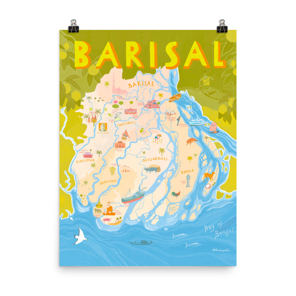 Illustrated Map of Barisal Division
