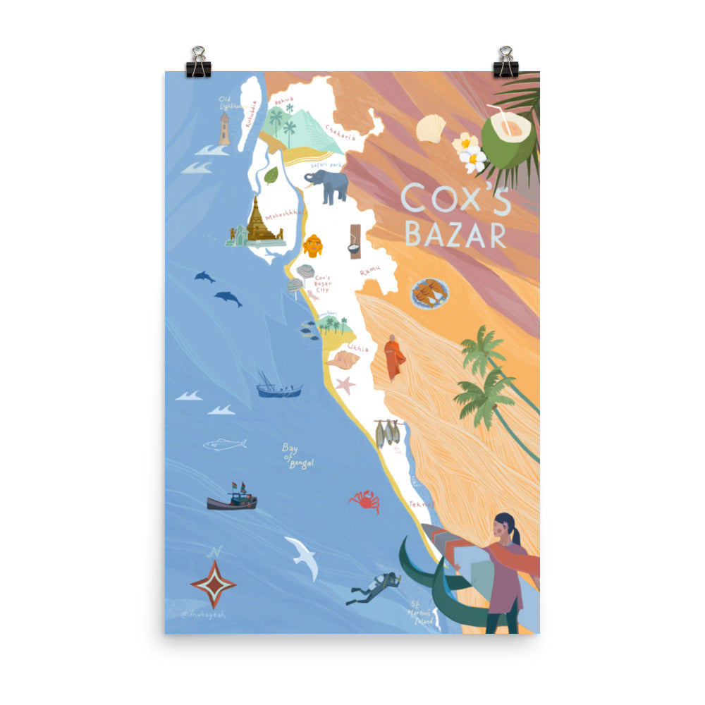 Illustrated Map of Cox’s Bazar