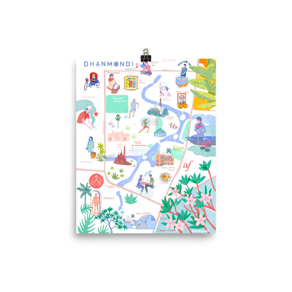 Illustrated Map of Dhanmondi