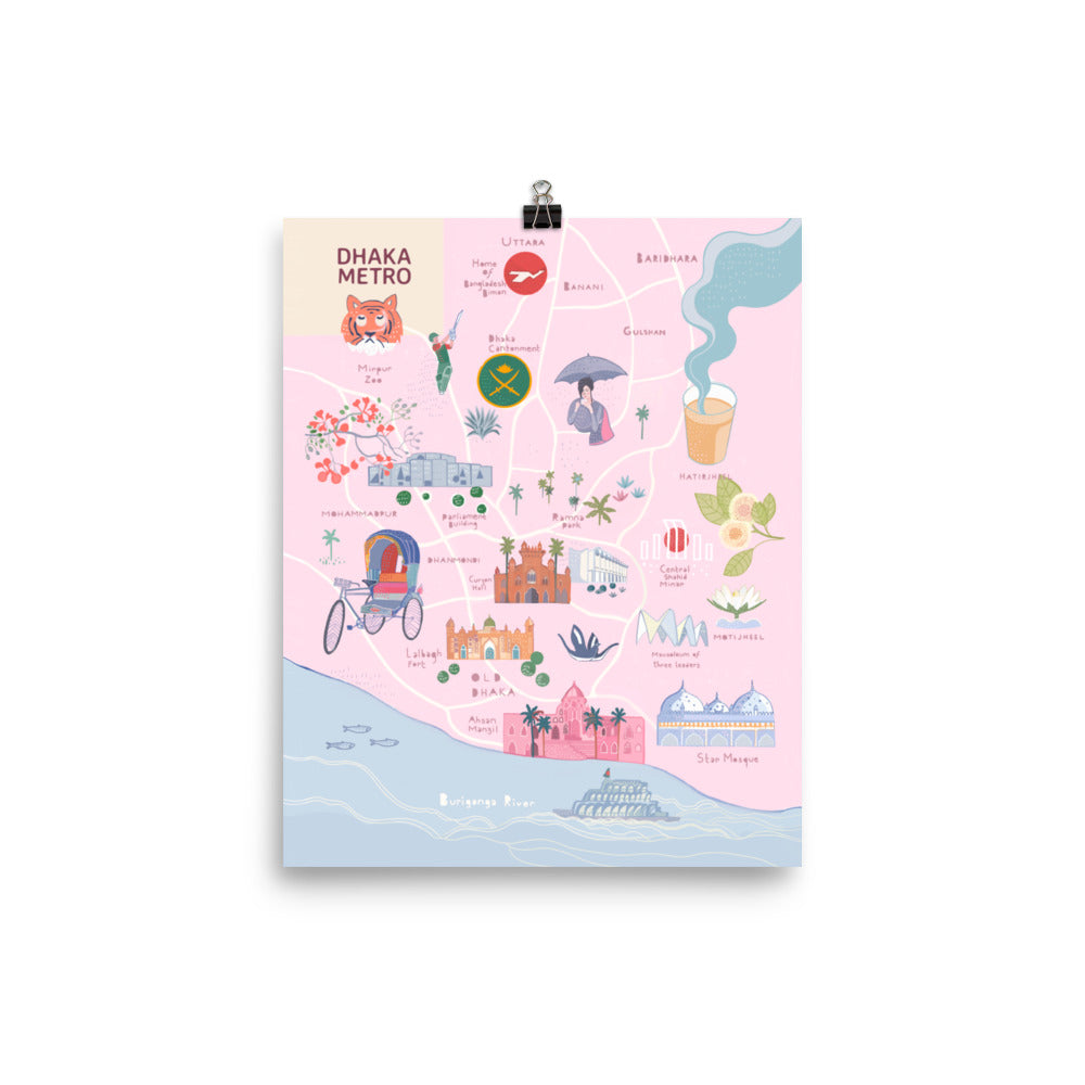 Illustrated Map of Dhaka