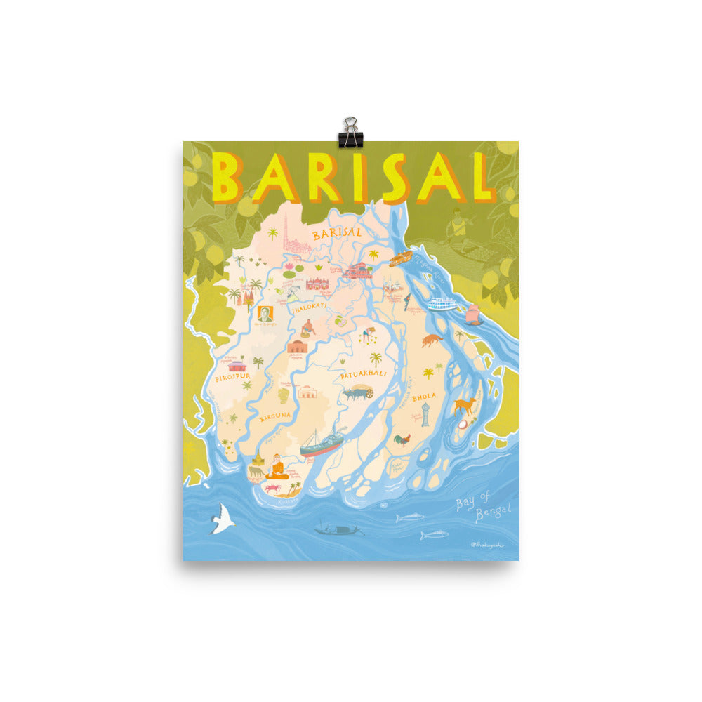 Illustrated Map of Barisal Division