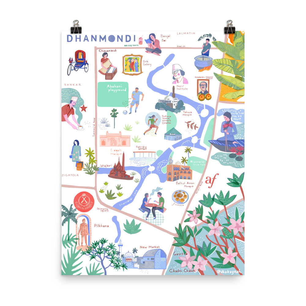 Illustrated Map of Dhanmondi