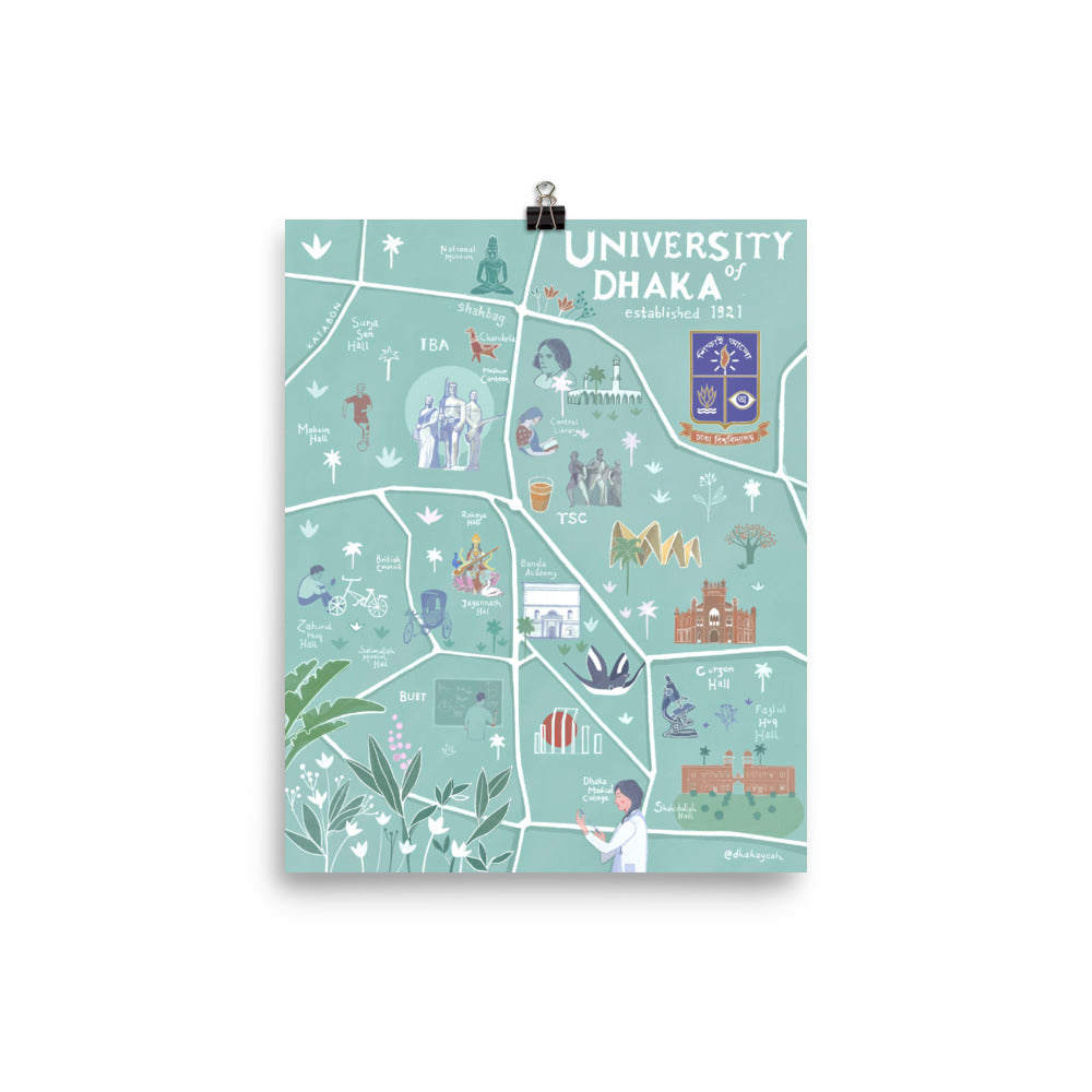 Illustrated Map of Dhaka University