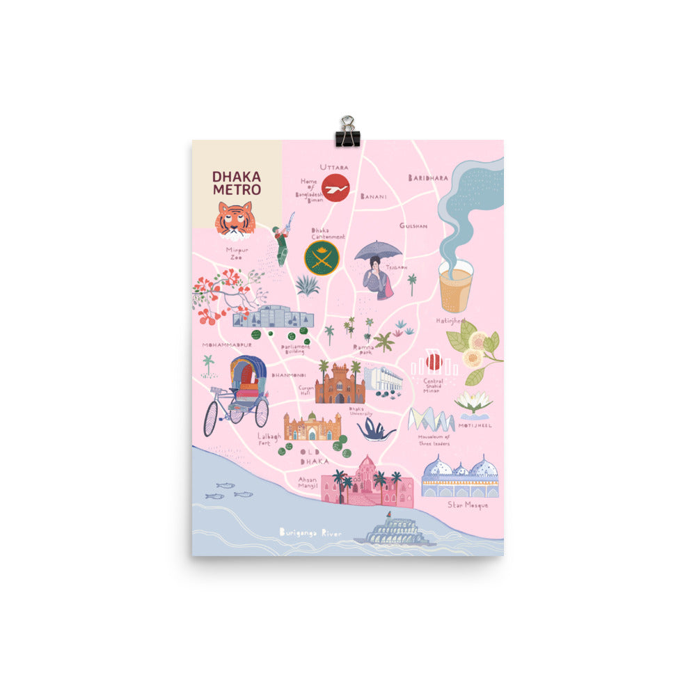 Illustrated Map of Dhaka