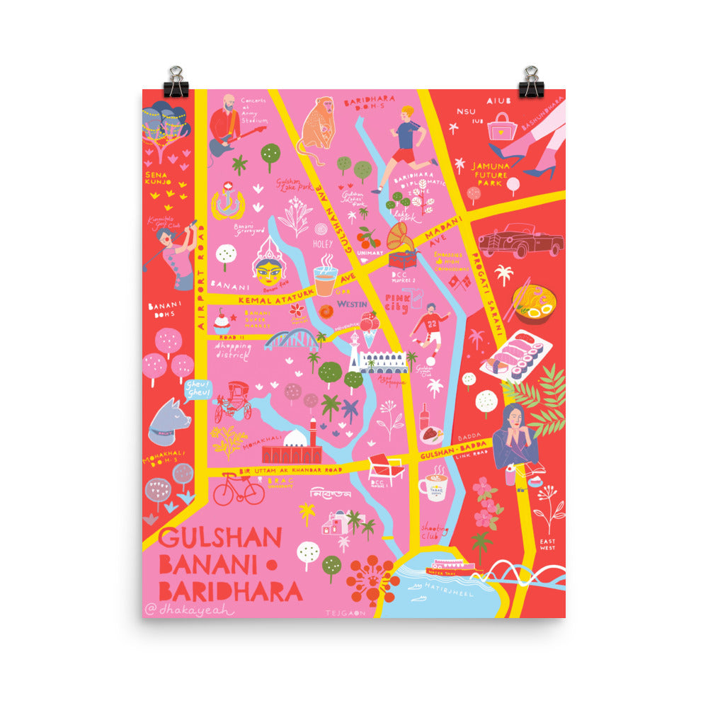 Gulshan, Banani and Baridhara Illustrated Map