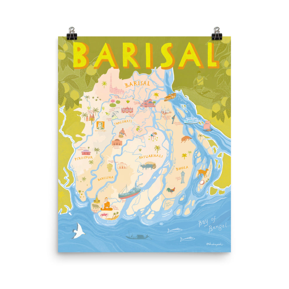 Illustrated Map of Barisal Division – DHAKAYEAH