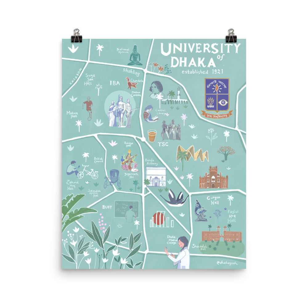 Illustrated Map of Dhaka University